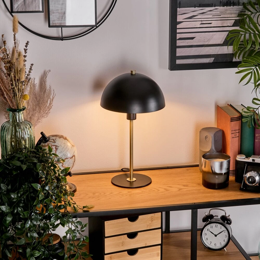 Pilz Look Sandvig Tischleuchte Gold, Schwarz, 1-flammig 7 Pilz Look Sandvig Tischleuchte Gold, Schwarz, 1-flammig – Bild 7