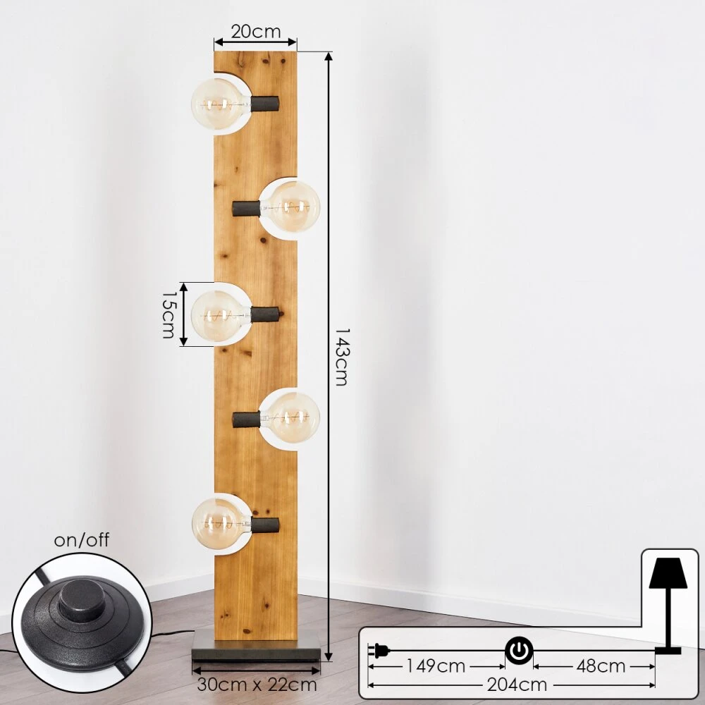 Santorum Stehleuchte Altsilber, Naturfarben, 5-flammig 4 Santorum Stehleuchte Altsilber, Naturfarben, 5-flammig – Bild 4