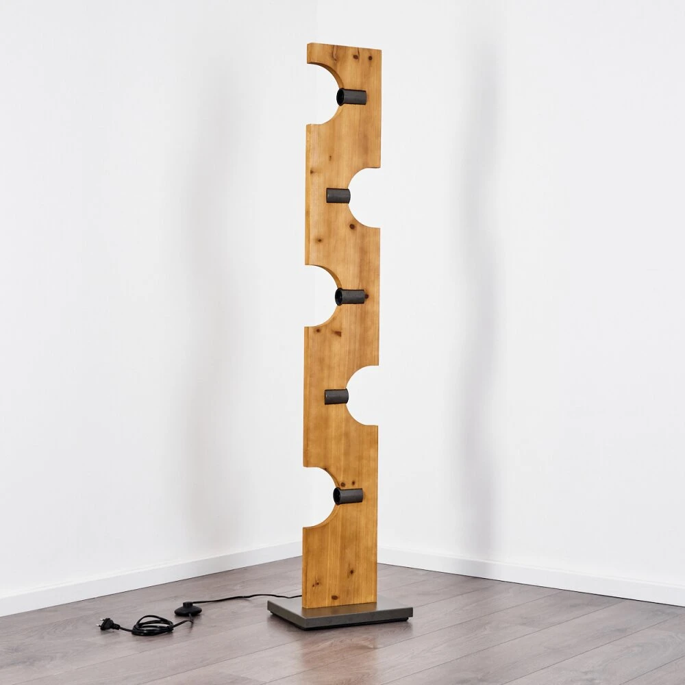 Santorum Stehleuchte Altsilber, Naturfarben, 5-flammig 5 Santorum Stehleuchte Altsilber, Naturfarben, 5-flammig – Bild 5