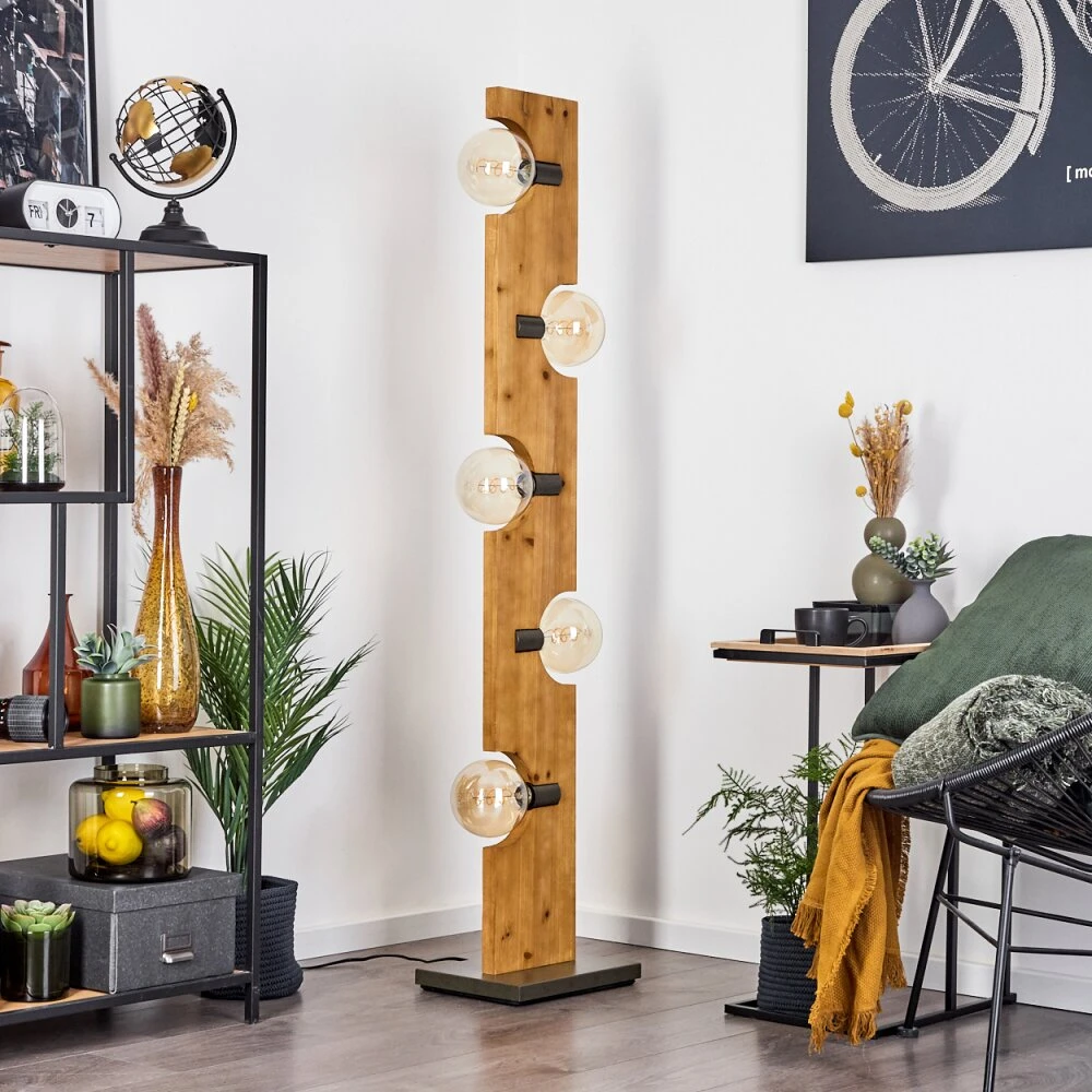 Santorum Stehleuchte Altsilber, Naturfarben, 5-flammig 10 Santorum Stehleuchte Altsilber, Naturfarben, 5-flammig – Bild 10