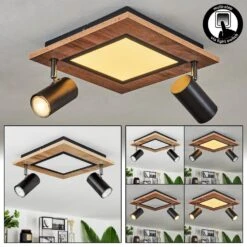 Sequeira Deckenleuchte Braun, Chrom, Schwarz, Weiß, 2-flammig