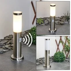 Sessa Wegeleuchte Nickel-Matt, 1-flammig, Bewegungsmelder