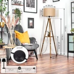 Soungou Stehleuchte 38 Cm Braun, Naturfarben, Schwarz, 1-flammig -LEDVANCE Verkäufe soungou stehleuchte 38 cm h3897034 3