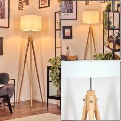 Soungou Stehleuchte Chrom, Naturfarben, 1-flammig