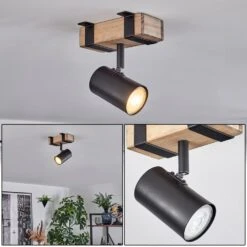 Storuma Deckenleuchte Naturfarben, Schwarz, 1-flammig