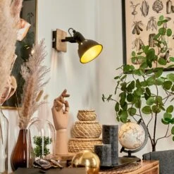 Tina Wandleuchte Chrom, Holz Hell, Schwarz, 1-flammig -LEDVANCE Verkäufe tina wandleuchte h3581018 8