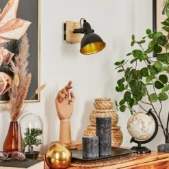 Tina Wandleuchte Chrom, Holz Hell, Schwarz, 1-flammig -LEDVANCE Verkäufe tina wandleuchte h3581018 9