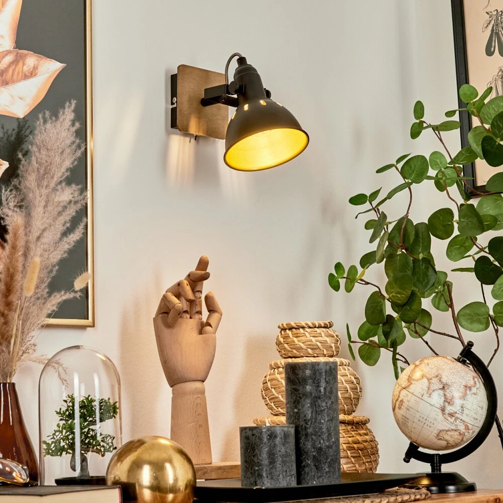 Tina Wandleuchte Chrom, Holz Dunkel, Schwarz, 1-flammig 7 Tina Wandleuchte Chrom, Holz Dunkel, Schwarz, 1-flammig – Bild 7