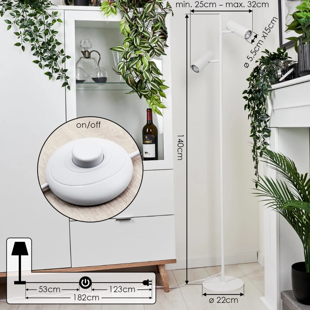 Trutielle Stehleuchte Weiß, 2-flammig 4 Trutielle Stehleuchte Weiß, 2-flammig – Bild 4