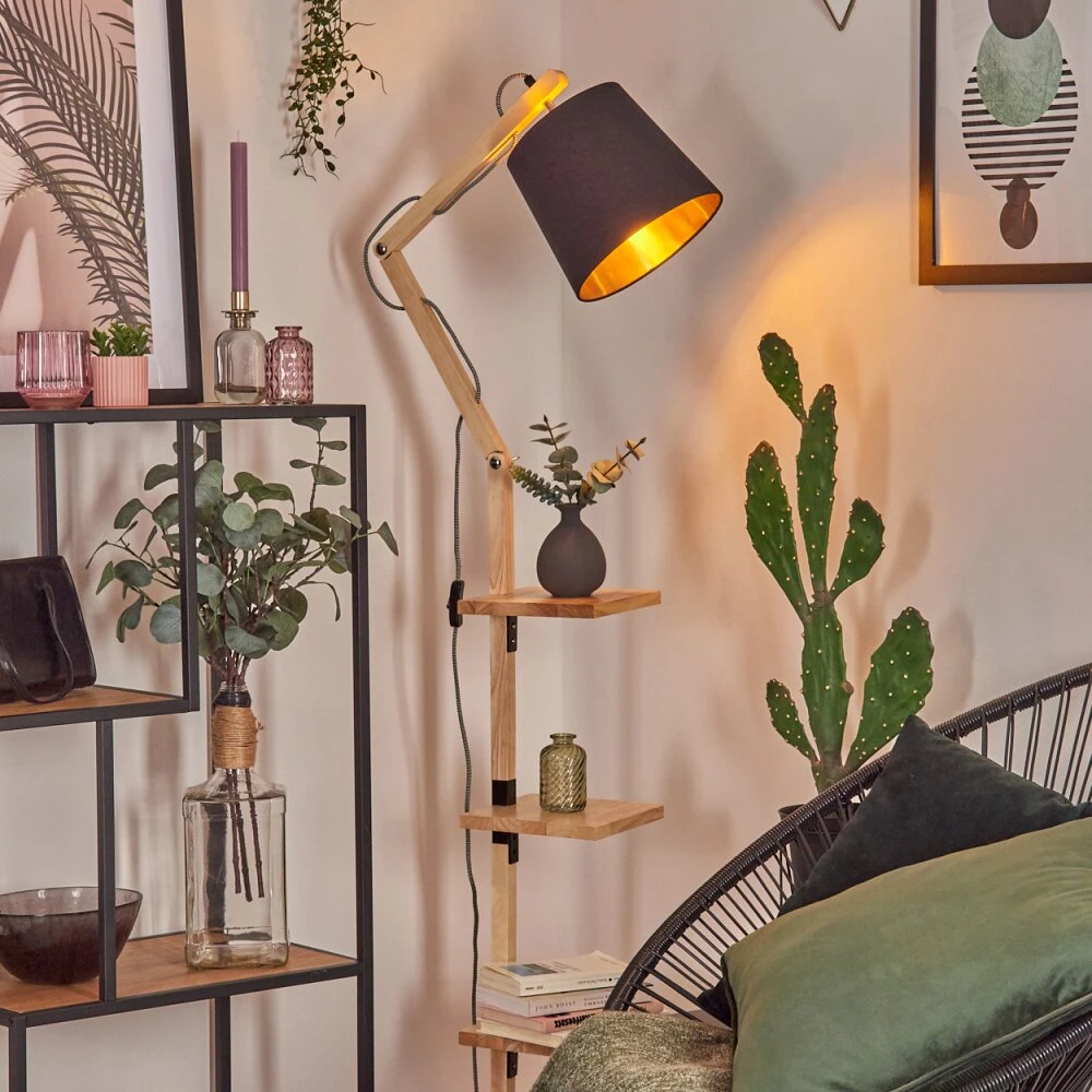 Tukchor Stehleuchte Naturfarben, Schwarz, 1-flammig 11 Tukchor Stehleuchte Naturfarben, Schwarz, 1-flammig – Bild 11