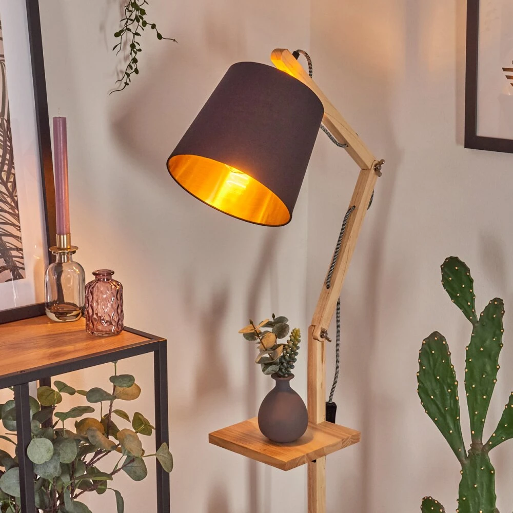 Tukchor Stehleuchte Naturfarben, Schwarz, 1-flammig 7 Tukchor Stehleuchte Naturfarben, Schwarz, 1-flammig – Bild 7