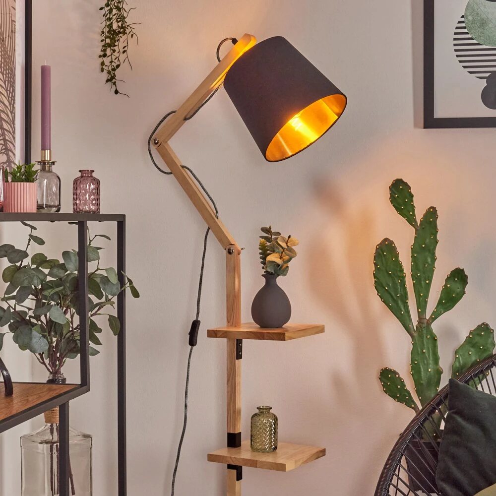 Tukchor Stehleuchte Naturfarben, Schwarz, 1-flammig 9 Tukchor Stehleuchte Naturfarben, Schwarz, 1-flammig – Bild 9