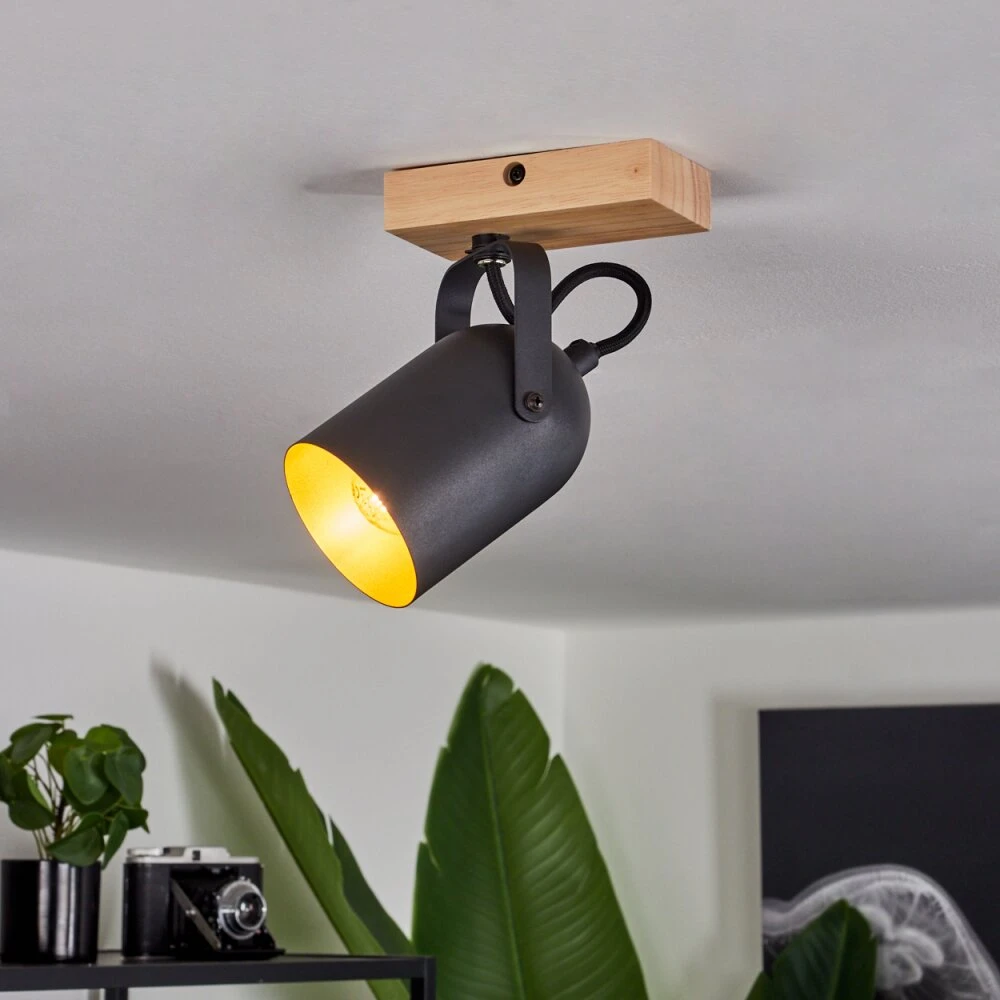 Vergoignan Deckenleuchte Naturfarben, Schwarz, 1-flammig 7 Vergoignan Deckenleuchte Naturfarben, Schwarz, 1-flammig – Bild 7