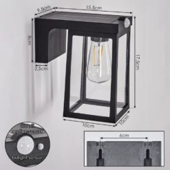 Verup Außenwandleuchte LED Schwarz, 1-flammig, Bewegungsmelder -LEDVANCE Verkäufe verup aussenwandleuchte h3813829 3