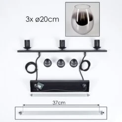 Vevino Pendelleuchte Glas 20 Cm Chrom, Klar, Rauchfarben, 3-flammig -LEDVANCE Verkäufe vevino pendelleuchte glas 20 cm h3708446 4