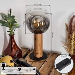 Vouhet Tischleuchte Braun, Holzoptik, Schwarz, 1-flammig -LEDVANCE Verkäufe vouhet tischleuchte h3620007 3