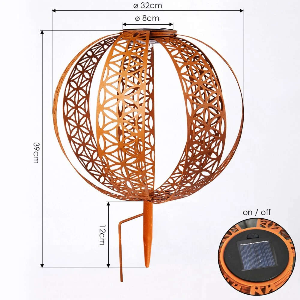 Wasalea Solar-Kugelleuchte LED Bronze, Schwarz, 1-flammig 4 Wasalea Solar-Kugelleuchte LED Bronze, Schwarz, 1-flammig – Bild 4