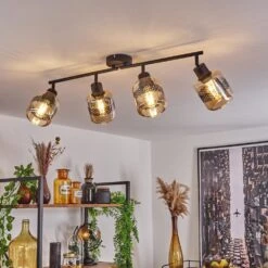 Wigan Deckenleuchte Schwarz, 4-flammig