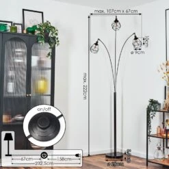 Yaak Stehleuchte Chrom, Schwarz, 3-flammig -LEDVANCE Verkäufe yaak stehleuchte h3938812 3